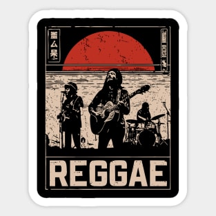 Reggae Band Silhouette - Crossover Rhythm Propaganda Art Sticker